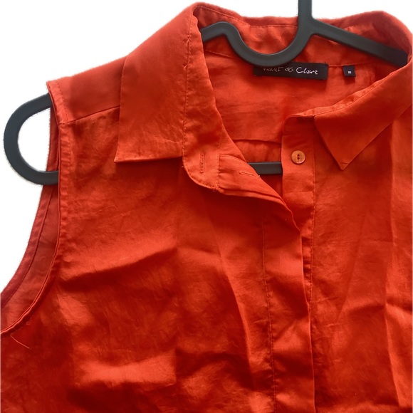 Sleeveless Orange Shirt - Picture 2 of 3